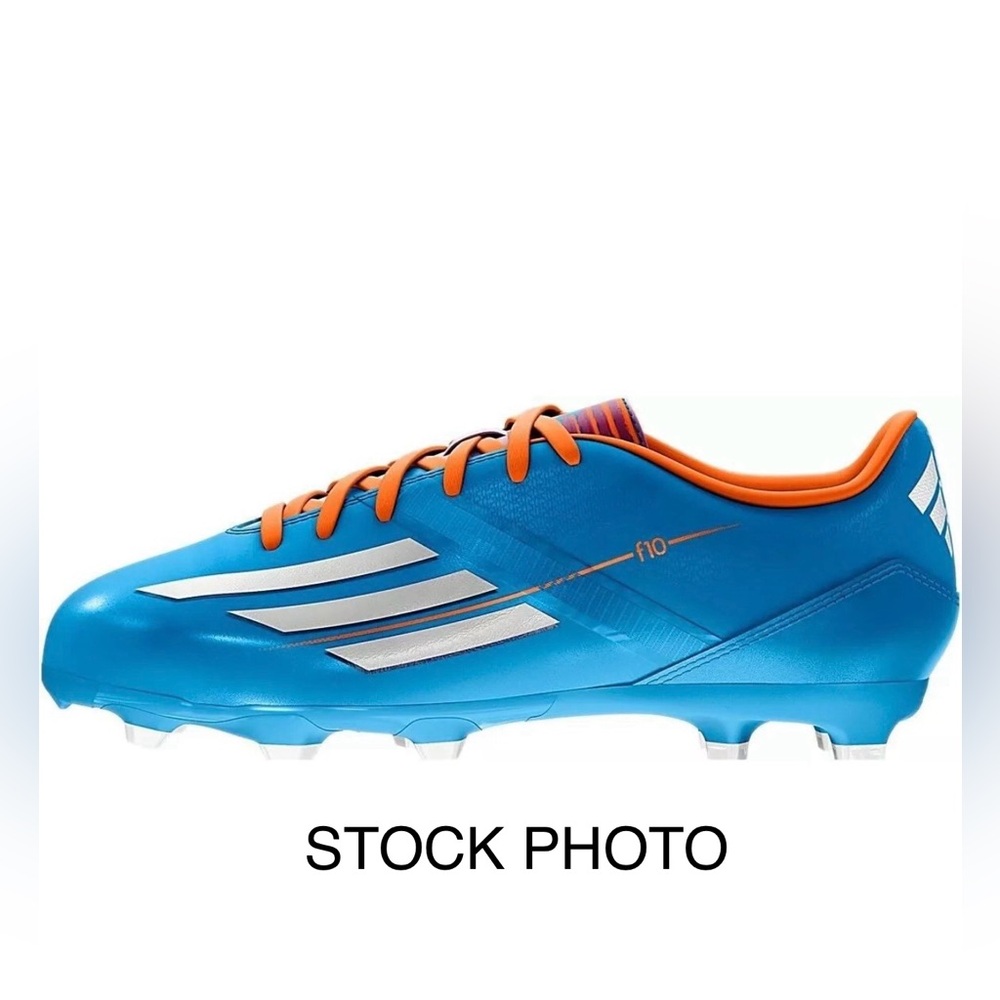 Adidas Outdoor Soccer Cleats Shoes Boys Solar Blue F10 TRX US 1 Orange Kids - Picture 2 of 9